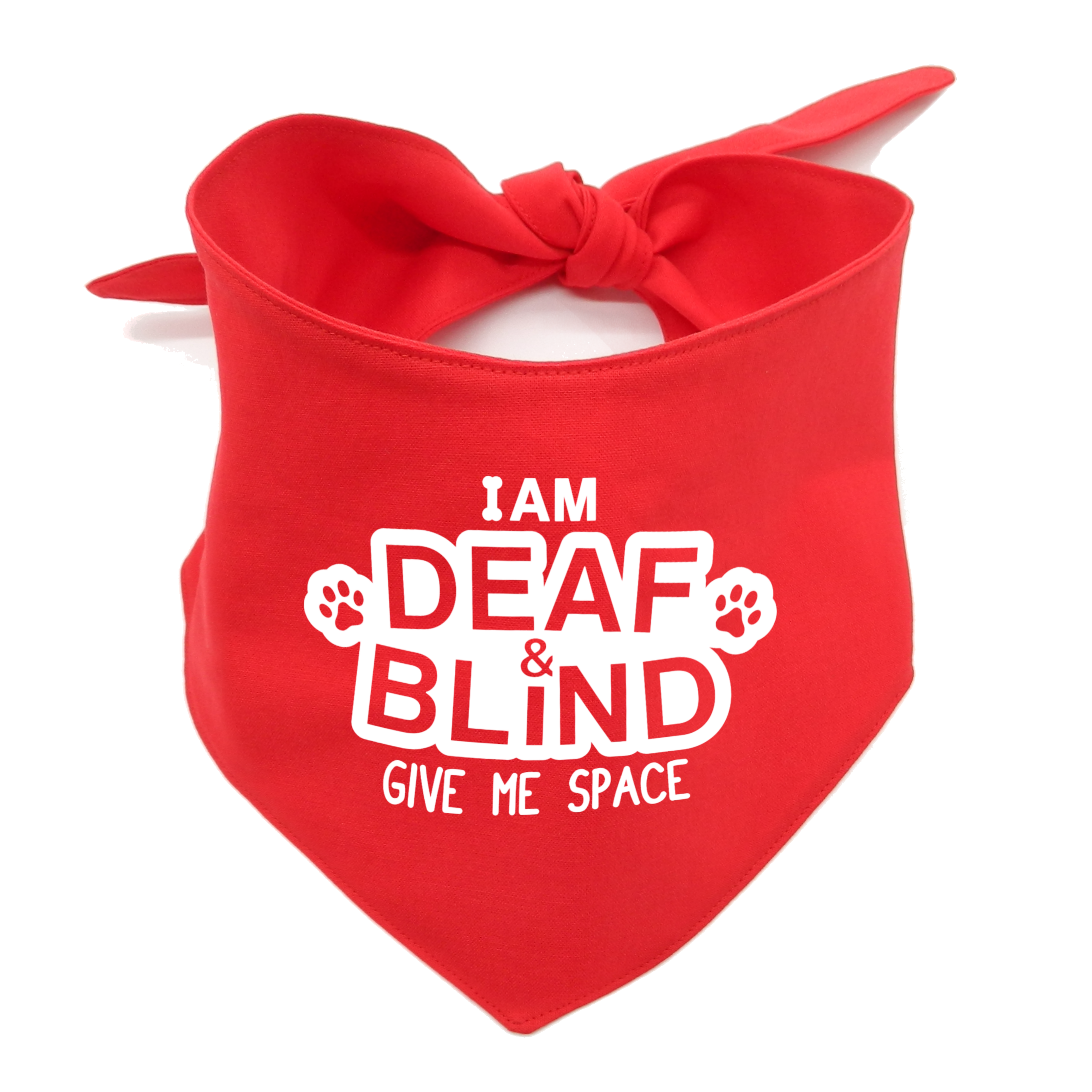 I Am Deaf & Blind Dog Bandana – Handmade Awareness Bandana