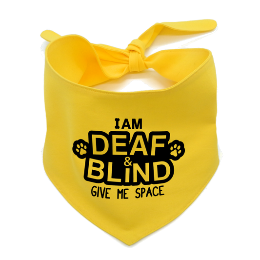 I Am Deaf & Blind Dog Bandana – Handmade Awareness Bandana
