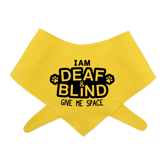 I Am Deaf & Blind Dog Bandana – Handmade Awareness Bandana