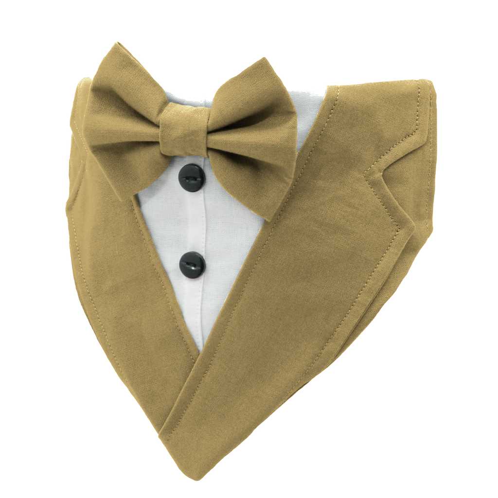 Bamboo Wedding Tuxedo with Shirt and Bow Tie Dog Bandana