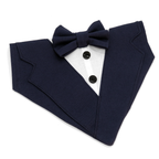 Navy Wedding Tuxedo with Shirt and Bow Tie Dog Bandana