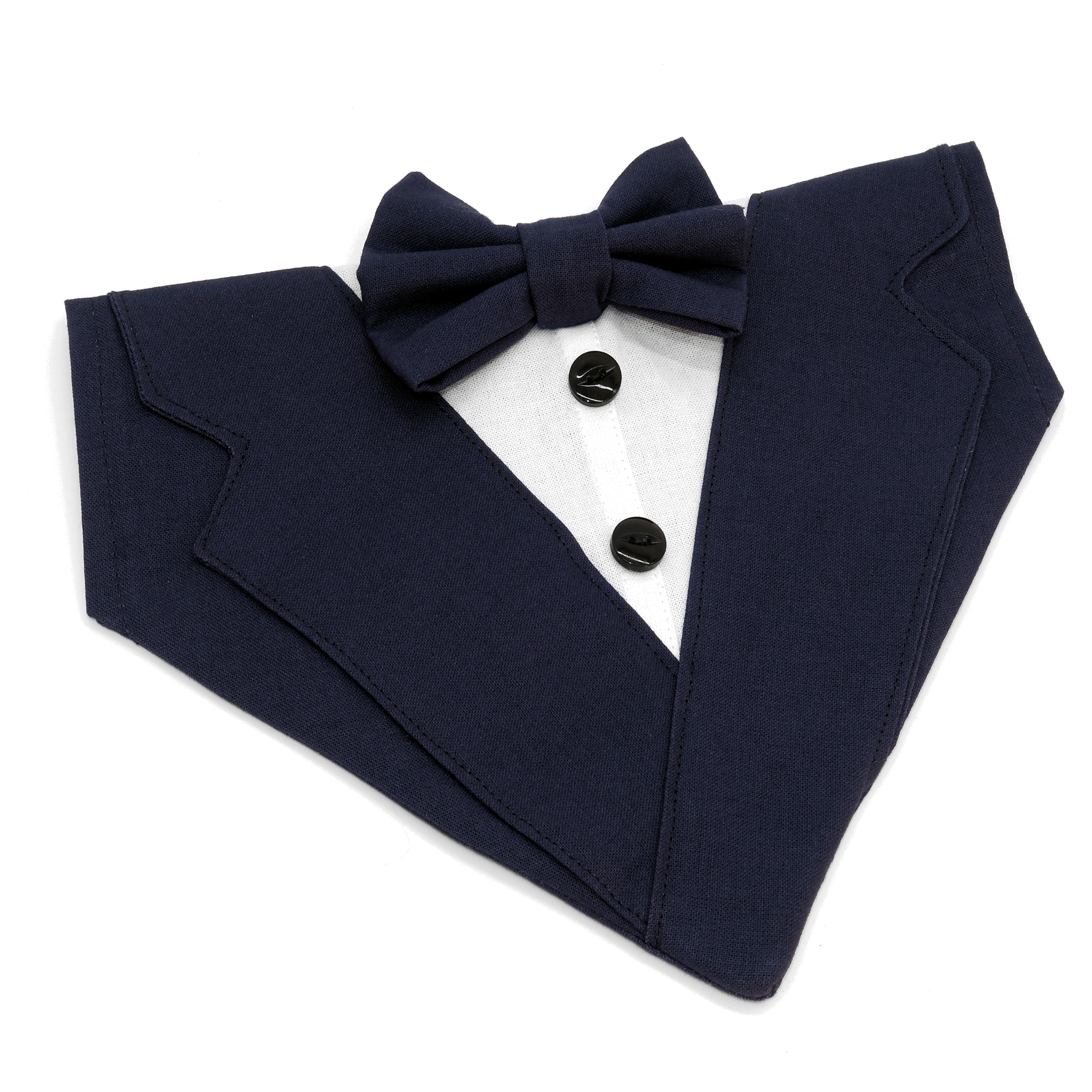 Navy Wedding Tuxedo with Shirt and Bow Tie Dog Bandana