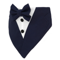 Navy Wedding Tuxedo with Shirt and Bow Tie Dog Bandana
